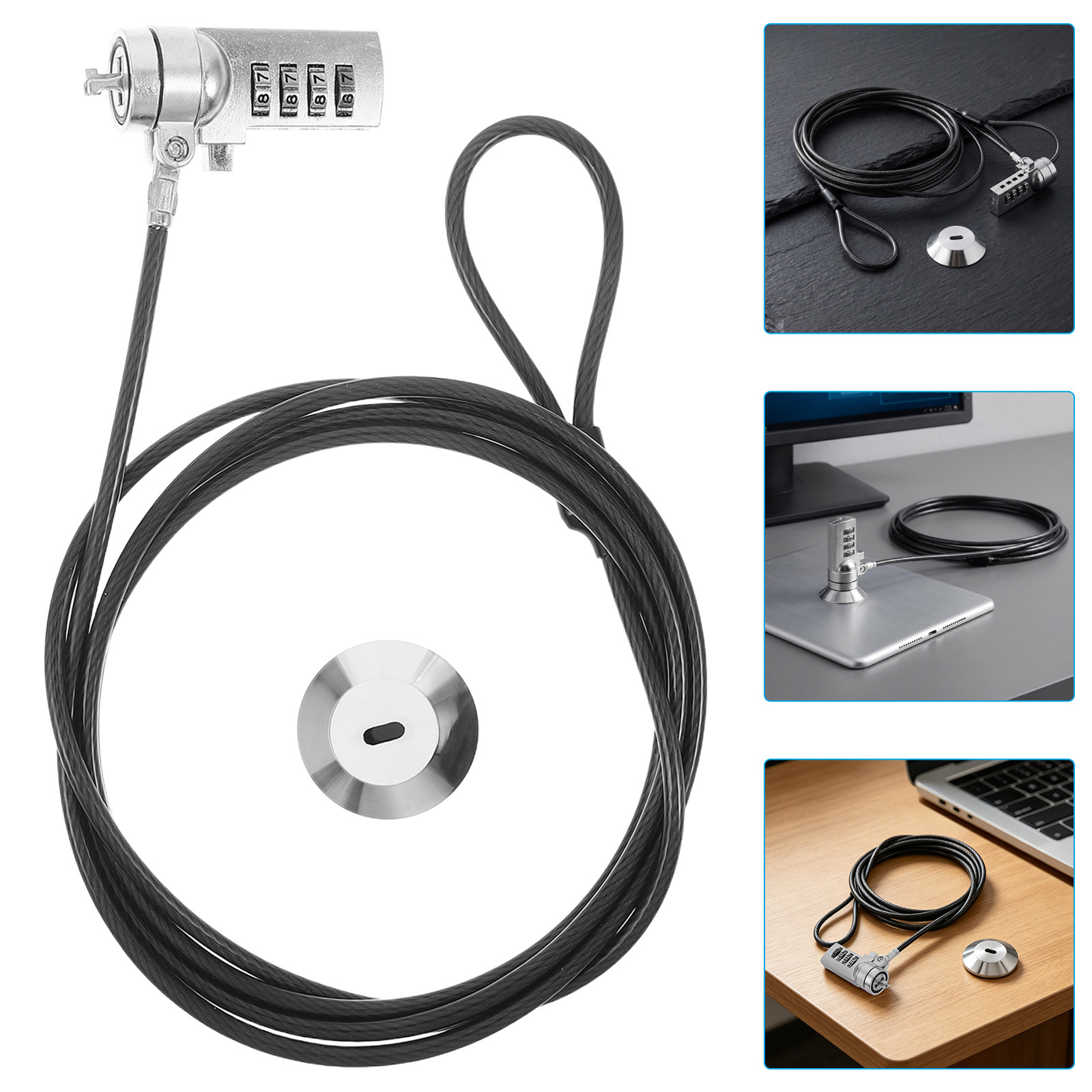 Cable Lock Laptop - 1 Conjunto de Cadeado de Combinação